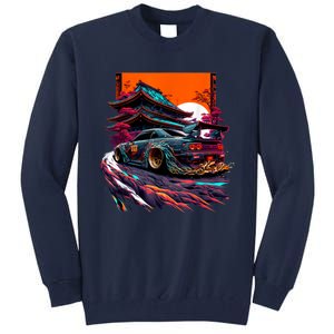 Japanese Retro Car Racing Drifting Art JDM Legend Tuning Tall Sweatshirt