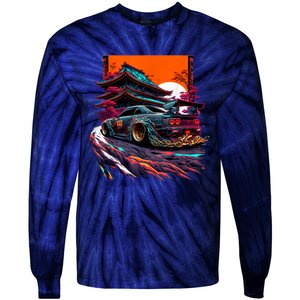 Japanese Retro Car Racing Drifting Art JDM Legend Tuning Tie-Dye Long Sleeve Shirt