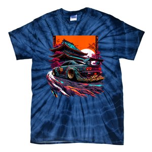 Japanese Retro Car Racing Drifting Art JDM Legend Tuning Tie-Dye T-Shirt