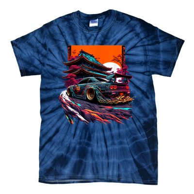 Japanese Retro Car Racing Drifting Art JDM Legend Tuning Tie-Dye T-Shirt