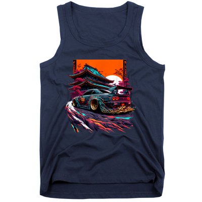 Japanese Retro Car Racing Drifting Art JDM Legend Tuning Tank Top