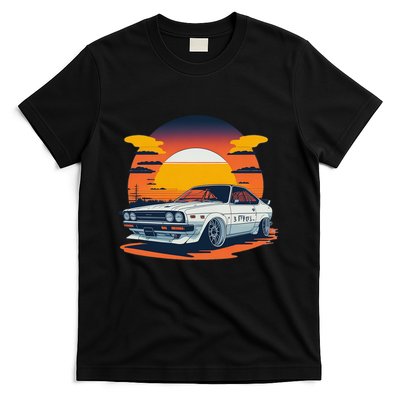 Jdm Retro Car And Sunset T-Shirt