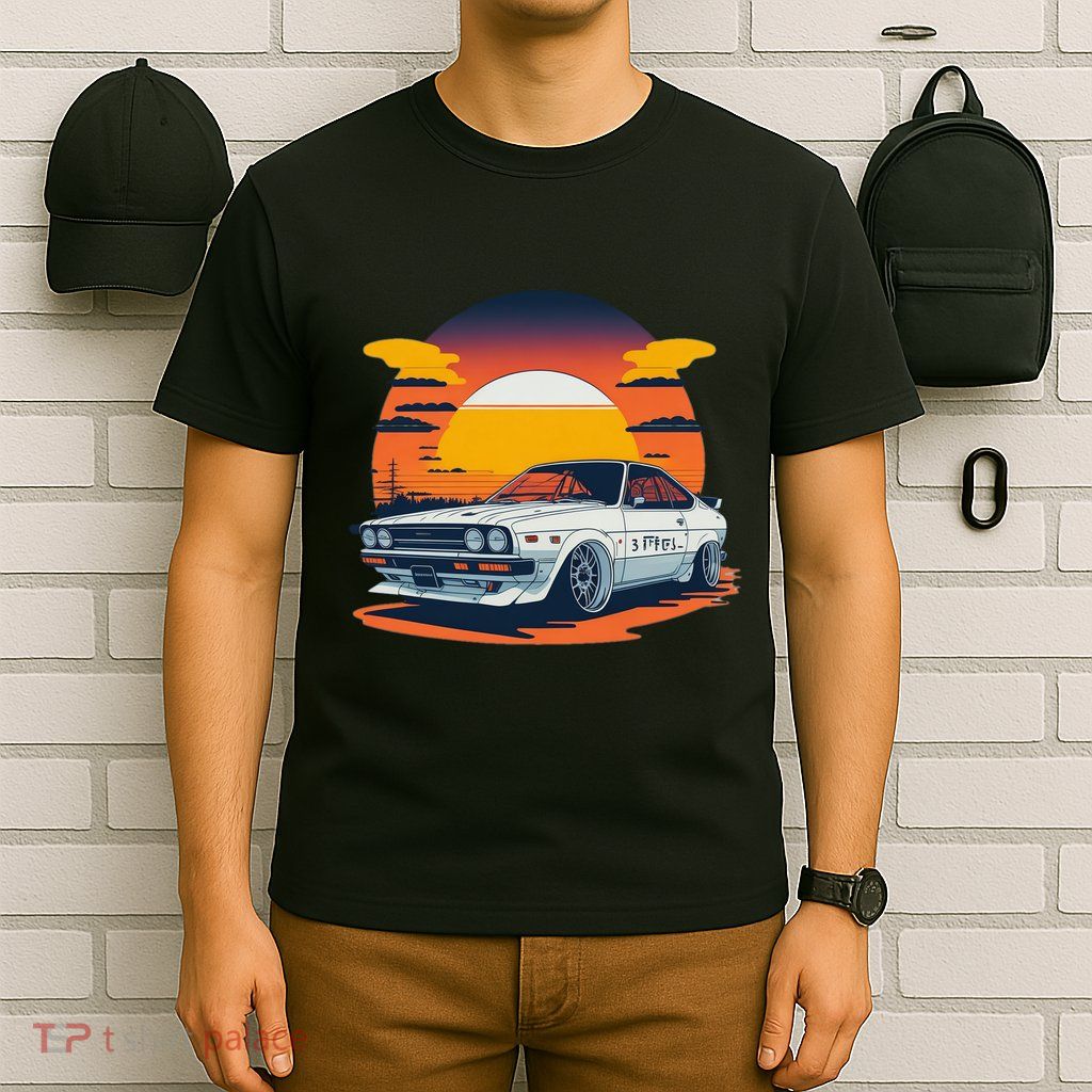 Jdm Retro Car And Sunset T-Shirt