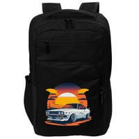 Jdm Retro Car And Sunset Impact Tech Backpack
