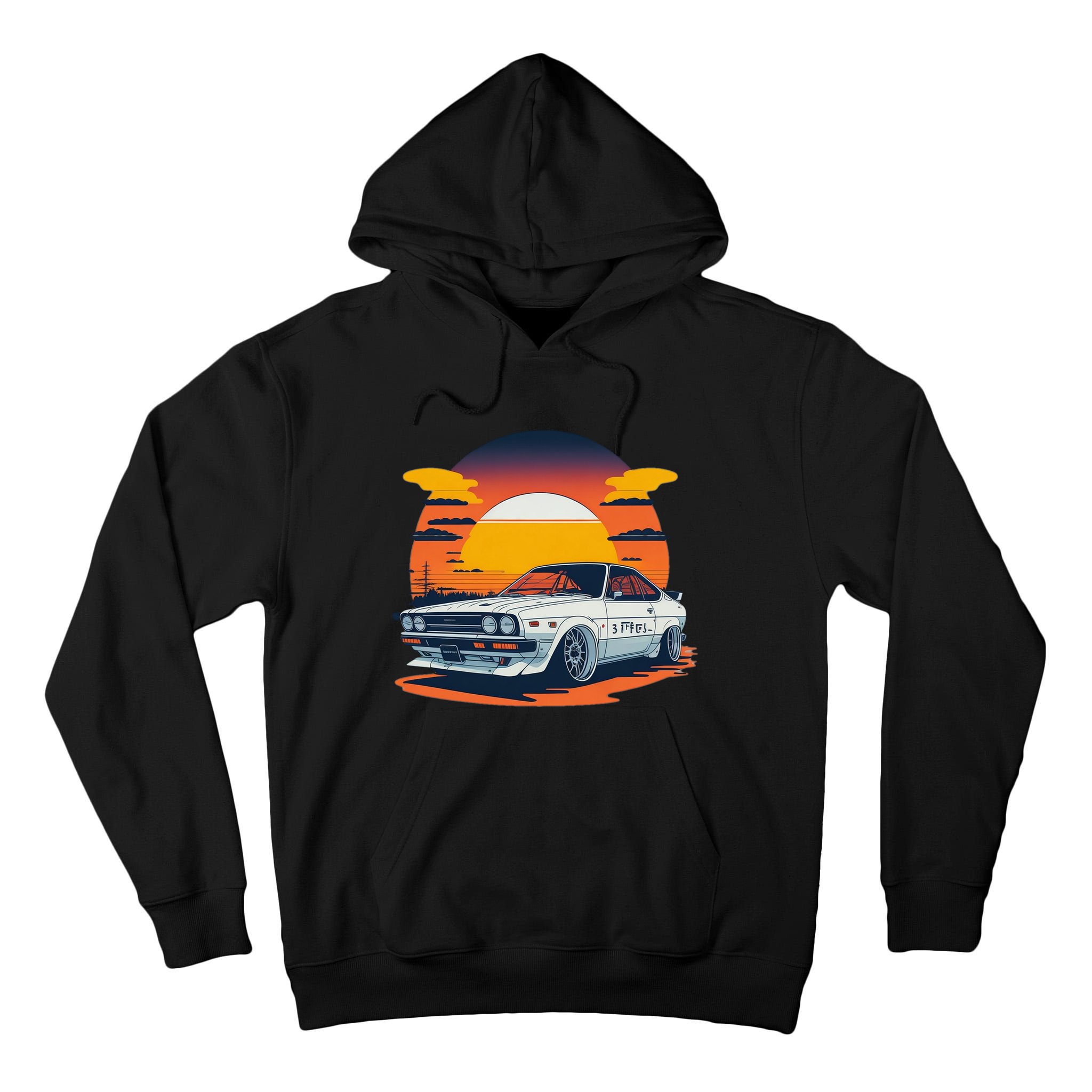 Jdm Retro Car And Sunset Tall Hoodie