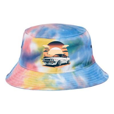 Jdm Retro Car And Sunset Tie Dye Newport Bucket Hat