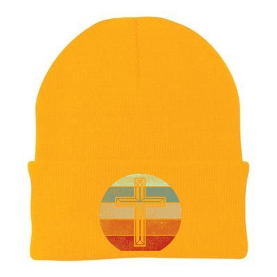 Jesus Retro Cross Christ God Faith Religious Christian Gift Knit Cap Winter Beanie