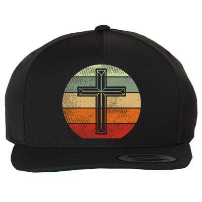 Jesus Retro Cross Christ God Faith Religious Christian Gift Wool Snapback Cap