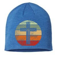 Jesus Retro Cross Christ God Faith Religious Christian Gift Sustainable Beanie