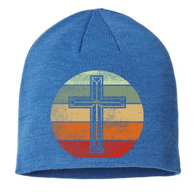 Jesus Retro Cross Christ God Faith Religious Christian Gift Sustainable Beanie