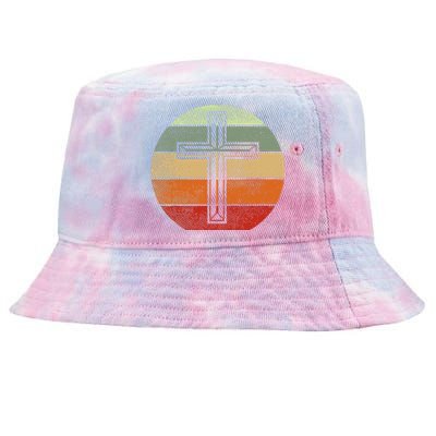 Jesus Retro Cross Christ God Faith Religious Christian Gift Tie-Dyed Bucket Hat