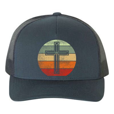 Jesus Retro Cross Christ God Faith Religious Christian Gift Yupoong Adult 5-Panel Trucker Hat