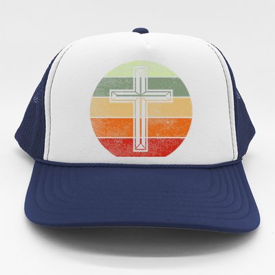 Jesus Retro Cross Christ God Faith Religious Christian Gift Trucker Hat