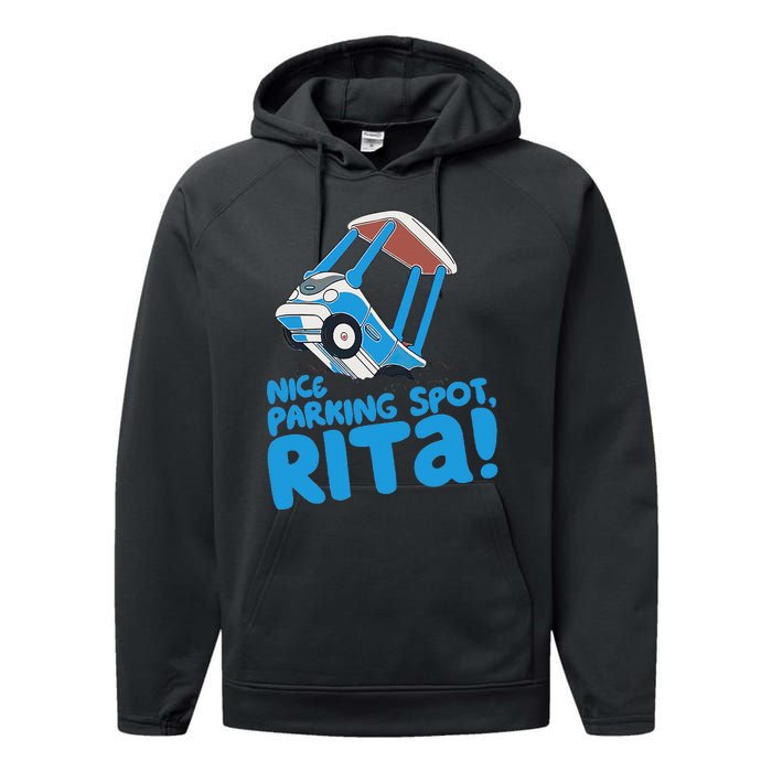 Janet & Rita Driving School Nice Parking Spot Rita Funny Performance Fleece Hoodie