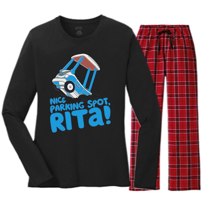 Janet & Rita Driving School Nice Parking Spot Rita Funny Women's Long Sleeve Flannel Pajama Set 