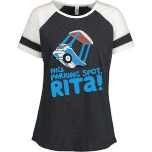 Janet & Rita Driving School Nice Parking Spot Rita Funny Enza Ladies Jersey Colorblock Tee