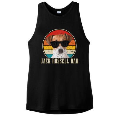 Jack Russell Dad Funny Dog Vintage Jack Russell Terrier Ladies PosiCharge Tri-Blend Wicking Tank