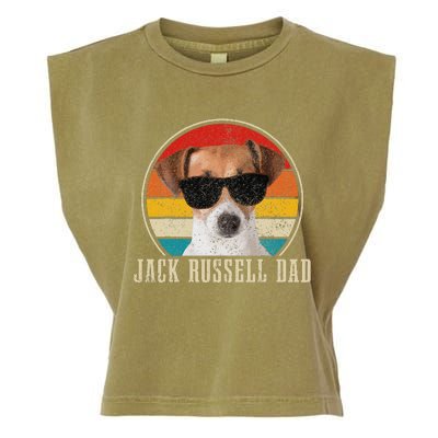 Jack Russell Dad Funny Dog Vintage Jack Russell Terrier Garment-Dyed Women's Muscle Tee