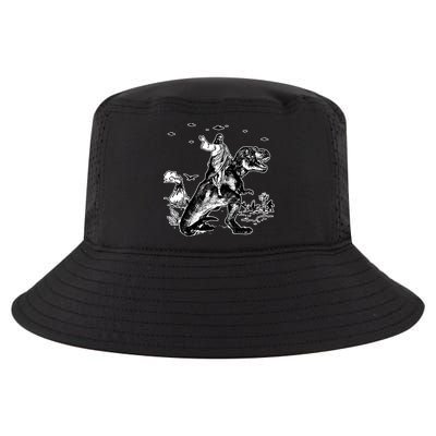 Jesus Riding Dinosaur Funny Ufo Cool Comfort Performance Bucket Hat