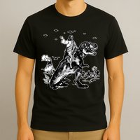 Jesus Riding Dinosaur Funny Ufo T-Shirt