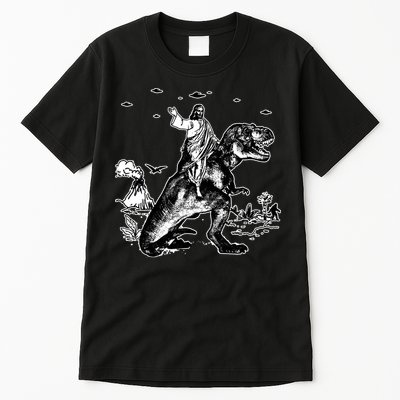 Jesus Riding Dinosaur Funny Ufo Tall T-Shirt