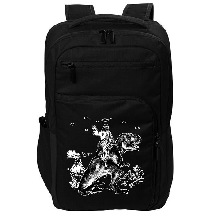 Jesus Riding Dinosaur Funny Ufo Impact Tech Backpack