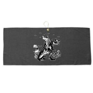 Jesus Riding Dinosaur Funny Ufo Large Microfiber Waffle Golf Towel