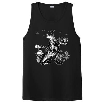 Jesus Riding Dinosaur Funny Ufo PosiCharge Competitor Tank