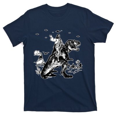 Jesus Riding Dinosaur Funny Ufo T-Shirt