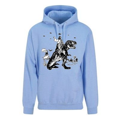 Jesus Riding Dinosaur Funny Ufo Unisex Surf Hoodie