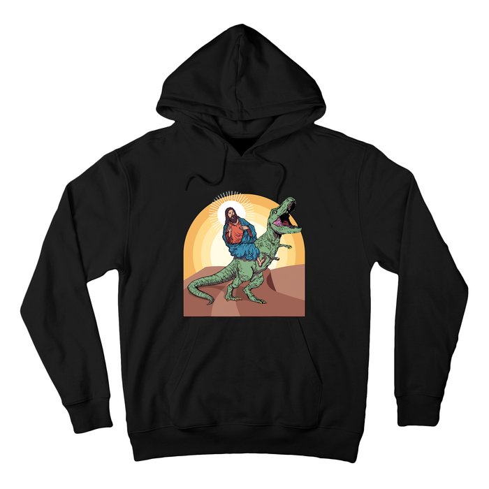 Jesus Riding Dinosaur Hoodie