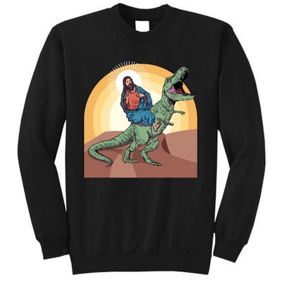 Jesus Riding Dinosaur Sweatshirt