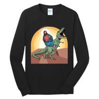 Jesus Riding Dinosaur Tall Long Sleeve T-Shirt