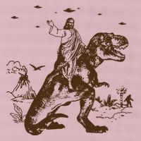 Jesus Riding Dinosaur Ufo Funny 25L Jumbo Tote