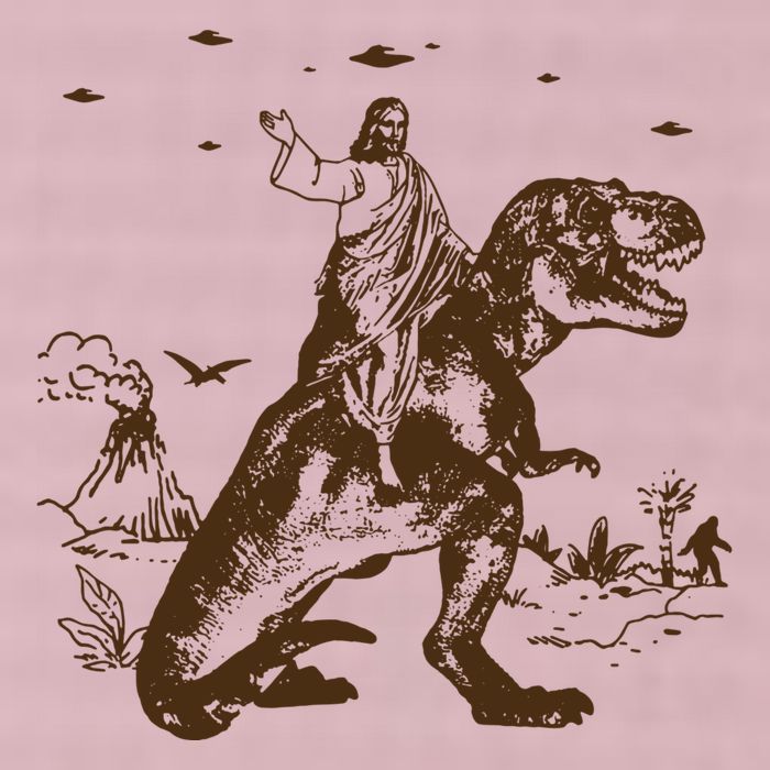 Jesus Riding Dinosaur Ufo Funny 25L Jumbo Tote