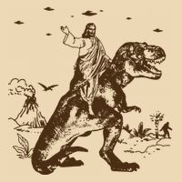 Jesus Riding Dinosaur Ufo Funny Bag