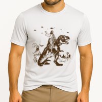 Jesus Riding Dinosaur Ufo Funny Cooling Performance Crew T-Shirt