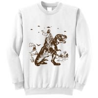 Jesus Riding Dinosaur Ufo Funny Sweatshirt