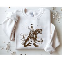 Jesus Riding Dinosaur Ufo Funny Sweatshirt