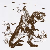 Jesus Riding Dinosaur Ufo Funny Sweatshirt