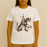 Jesus Riding Dinosaur Ufo Funny T-Shirt