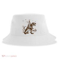 Jesus Riding Dinosaur Ufo Funny Sustainable Bucket Hat