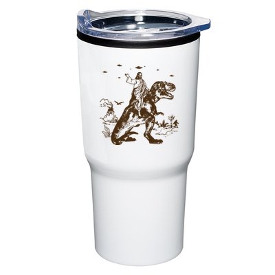 Jesus Riding Dinosaur Ufo Funny Tumbler