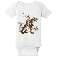 Jesus Riding Dinosaur Ufo Funny Baby Bodysuit