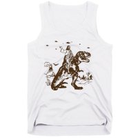 Jesus Riding Dinosaur Ufo Funny Tank Top