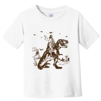 Jesus Riding Dinosaur Ufo Funny Toddler T-Shirt