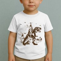 Jesus Riding Dinosaur Ufo Funny Toddler T-Shirt