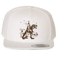 Jesus Riding Dinosaur Ufo Funny Wool Snapback Cap