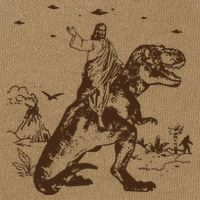 Jesus Riding Dinosaur T Shirt UFO T Shirt Funny T Shirts Offensive Cool Cotton Canvas Backpack