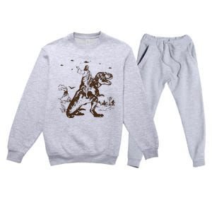 Jesus Riding Dinosaur T Shirt UFO T Shirt Funny T Shirts Offensive Cool Premium Crewneck Sweatsuit Set